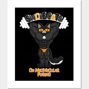 SWOLE BLACK CAT Posters and Art